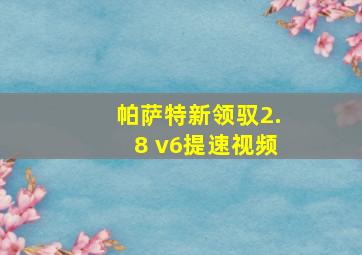 帕萨特新领驭2.8 v6提速视频